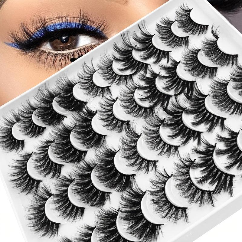 20 Pairs Faux Mink Layered Thick Crossed Messy Long Eyelashes