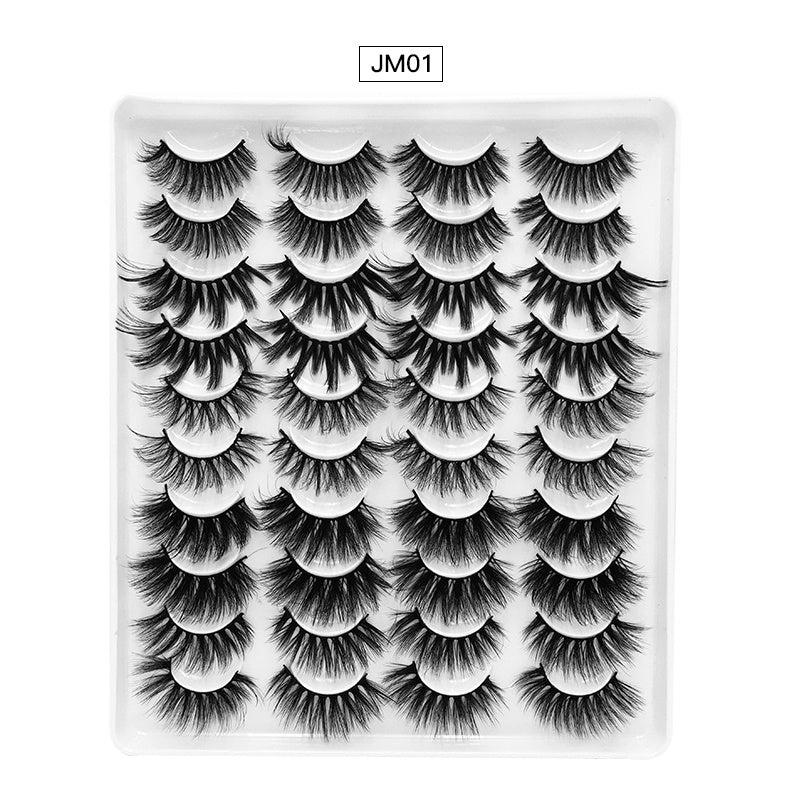 20 Pairs Faux Mink Layered Thick Crossed Messy Long Eyelashes