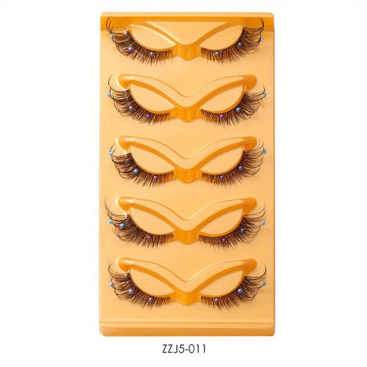 Natural Thick False Eyelashes With Long Bead Fiber