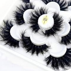 5 Pairs 25mm 3D Faux Mink Lashes Short Natural Look False Eyelashes