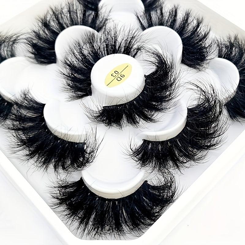 5 Pairs 25mm 3D Faux Mink Lashes Short Natural Look False Eyelashes