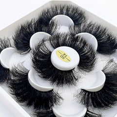 5 Pairs 25mm 3D Faux Mink Lashes Short Natural Look False Eyelashes