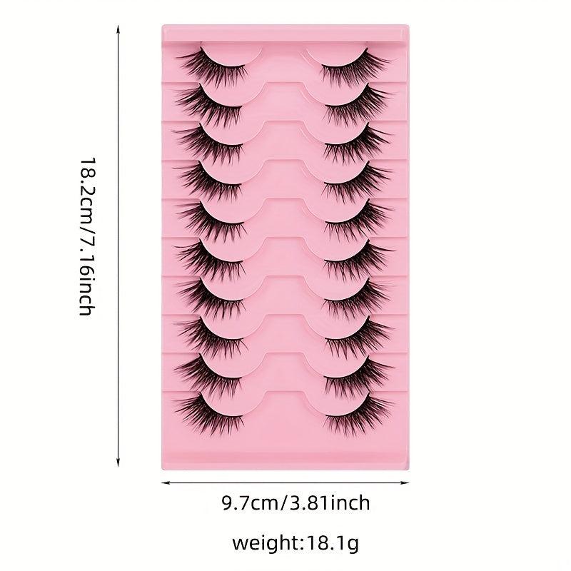Short Cat Eye 3D Half Eyelashes 10 Pairs