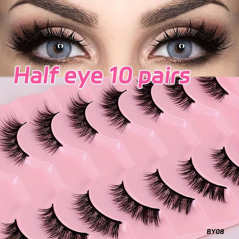 Short Cat Eye 3D Half Eyelashes 10 Pairs