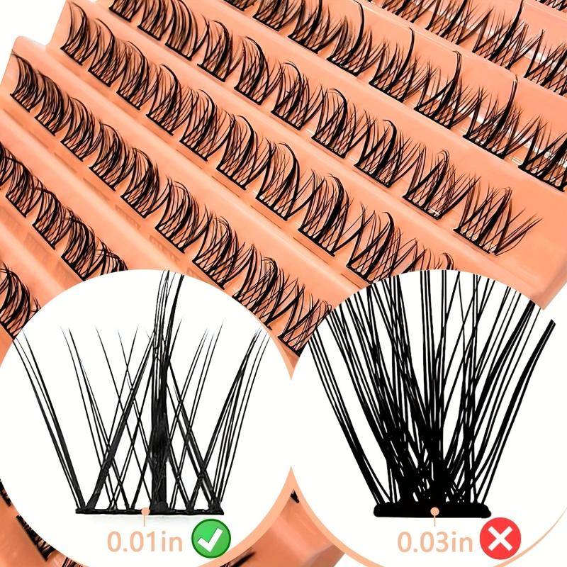100pcs Clusters Lashes DIY Cat Eye Fluffy Curling Soft Faux Mink False Eyelashes