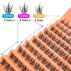 100pcs Clusters Lashes DIY Cat Eye Fluffy Curling Soft Faux Mink False Eyelashes