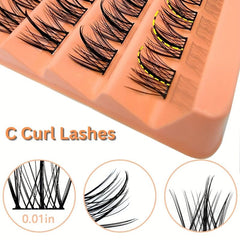 100pcs Clusters Lashes DIY Cat Eye Fluffy Curling Soft Faux Mink False Eyelashes