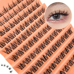 100pcs Clusters Lashes DIY Cat Eye Fluffy Curling Soft Faux Mink False Eyelashes