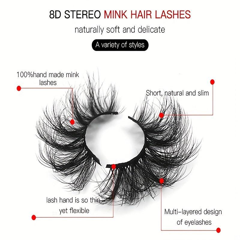 Fluffy 8D Faux Mink Lashes for Stage Party and Daily Use