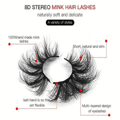 Fluffy 8D Faux Mink Lashes for Stage Party and Daily Use