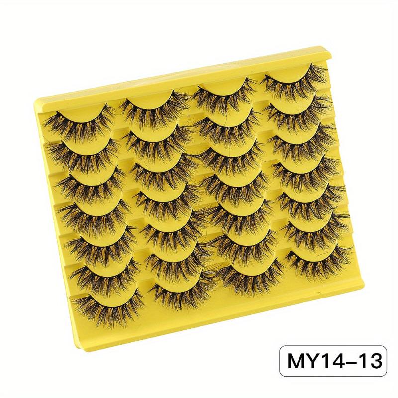 Fluffy 14 Pairs Messy False Eyelashes Layer Thick Faux Mink Hair Lashes