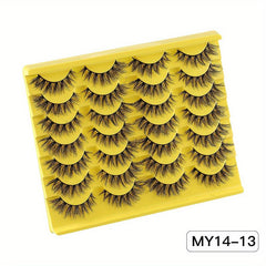 Fluffy 14 Pairs Messy False Eyelashes Layer Thick Faux Mink Hair Lashes