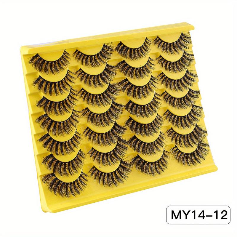Fluffy 14 Pairs Messy False Eyelashes Layer Thick Faux Mink Hair Lashes