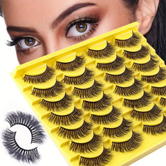 Fluffy 14 Pairs Messy False Eyelashes Layer Thick Faux Mink Hair Lashes