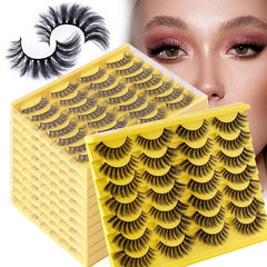 Fluffy 14 Pairs Messy False Eyelashes Layer Thick Faux Mink Hair Lashes