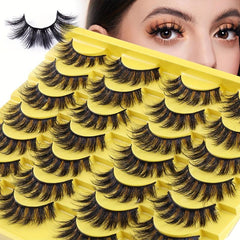 Fluffy 14 Pairs Messy False Eyelashes Layer Thick Faux Mink Hair Lashes