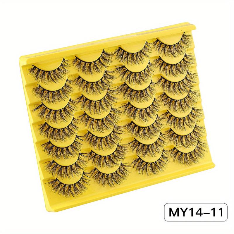 Fluffy 14 Pairs Messy False Eyelashes Layer Thick Faux Mink Hair Lashes