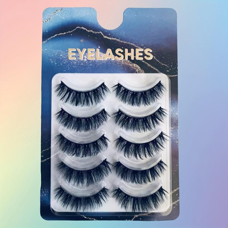 5 Pairs False Eyelashes Natural Thick Lashes Fluffy Dramatic Volume