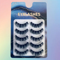 5 Pairs False Eyelashes Natural Thick Lashes Fluffy Dramatic Volume