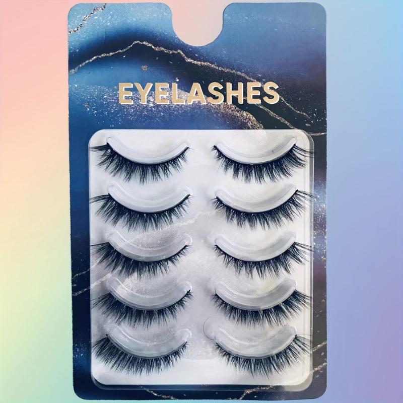 5 Pairs False Eyelashes Natural Thick Lashes Fluffy Dramatic Volume