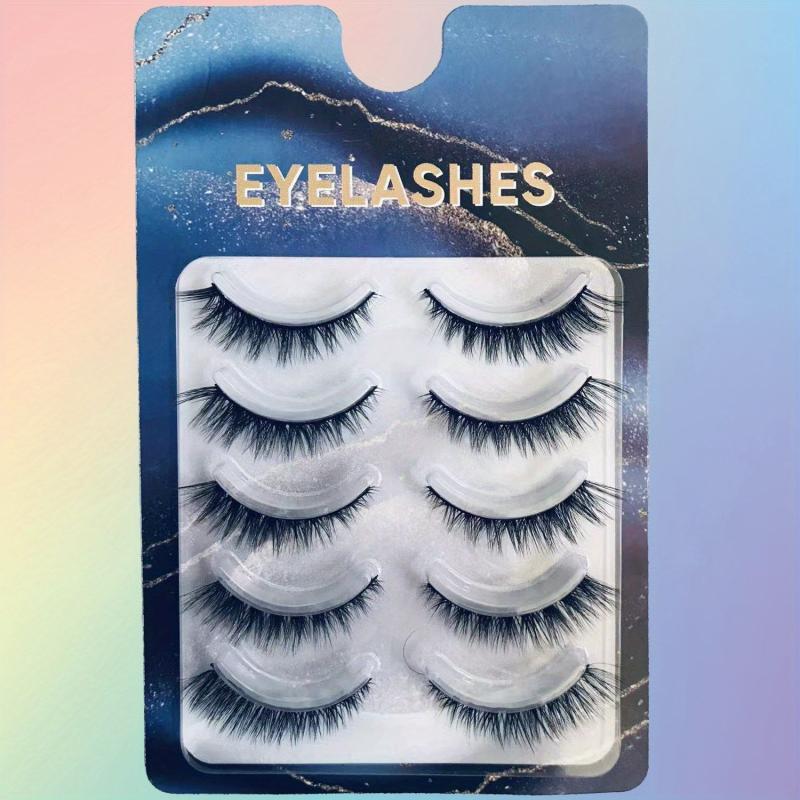 5 Pairs False Eyelashes Natural Thick Lashes Fluffy Dramatic Volume