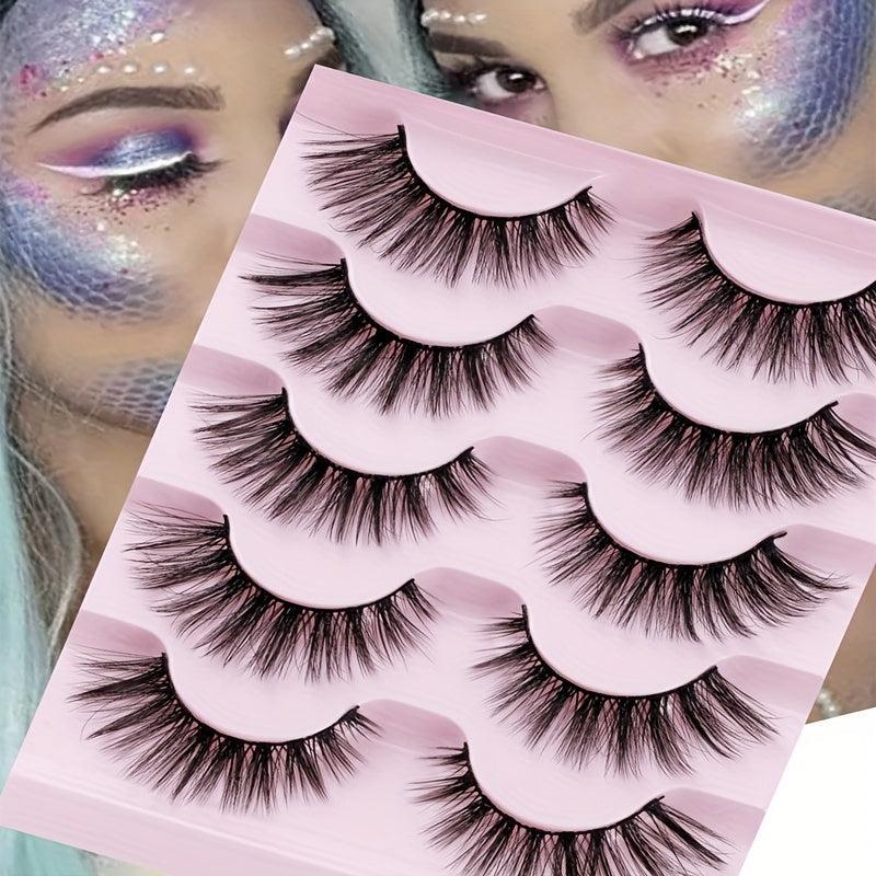 5 Pairs Natural Cross False Eyelashes Eye End Lengthening