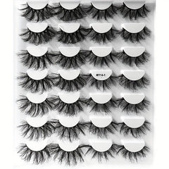 14 Pairs 3D Curly Messy Faux Mink Lashes - Dramatic Look Makeup Extension