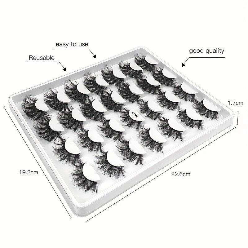 14 Pairs 3D Curly Messy Faux Mink Lashes - Dramatic Look Makeup Extension