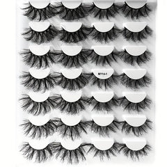 14 Pairs 3D Curly Messy Faux Mink Lashes - Dramatic Look Makeup Extension