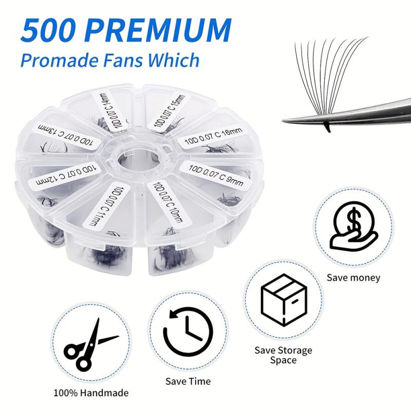 Premade Fans Cluster Lashes Extension 500 Pcs 1000 Pcs