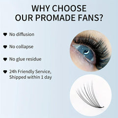 Premade Fans Cluster Lashes Extension 500 Pcs 1000 Pcs