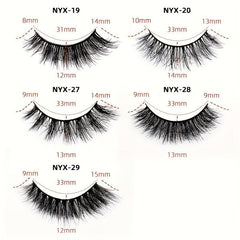 Colorful Layered Faux Mink False Eyelashes - 14 Pairs