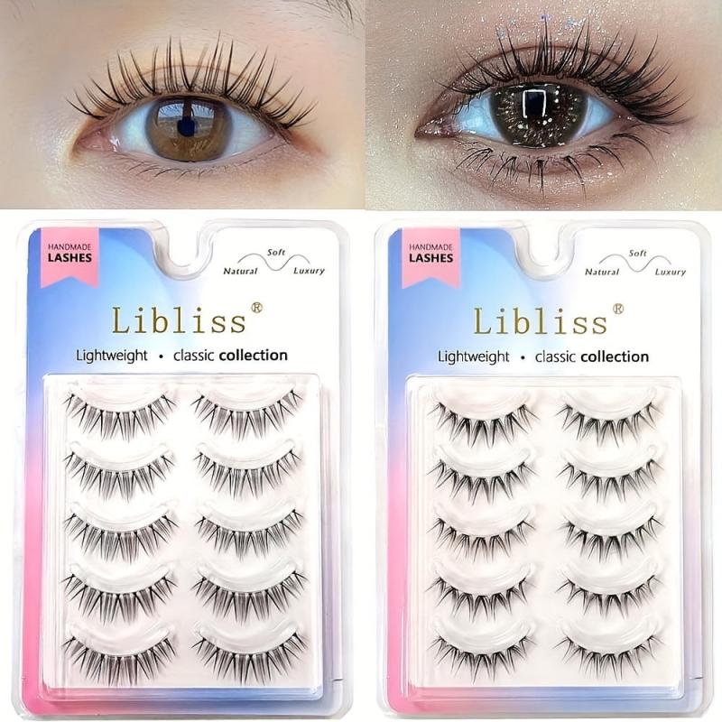 5 Pairs Soft Natural 3D Manga Lashes Daily Dating Makeup
