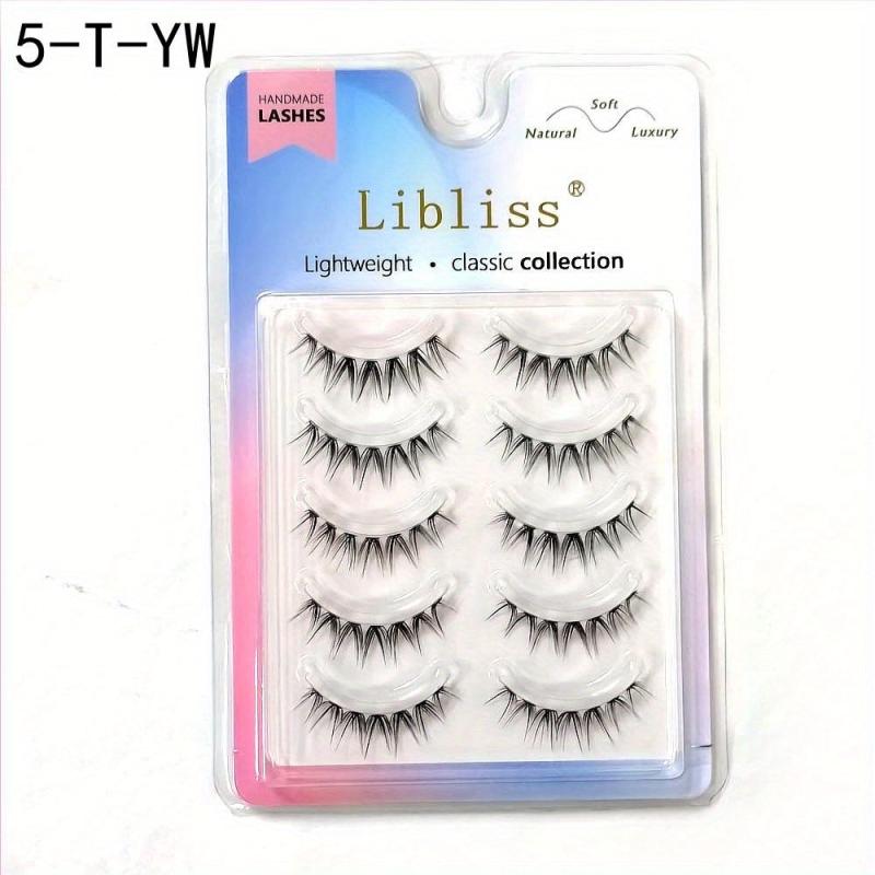 5 Pairs Soft Natural 3D Manga Lashes Daily Dating Makeup