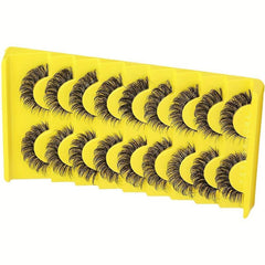10 Pairs Faux Mink False Eyelashes Fluffy Thick Natural Curly Lashes