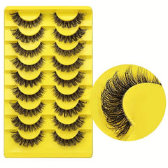 10 Pairs Faux Mink False Eyelashes Fluffy Thick Natural Curly Lashes