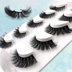 5 Pairs Fluffy Cat Eye Wispy Faux Mink Lashes