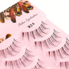5 Pairs Natural C Curling Slender Wispy False Eyelashes