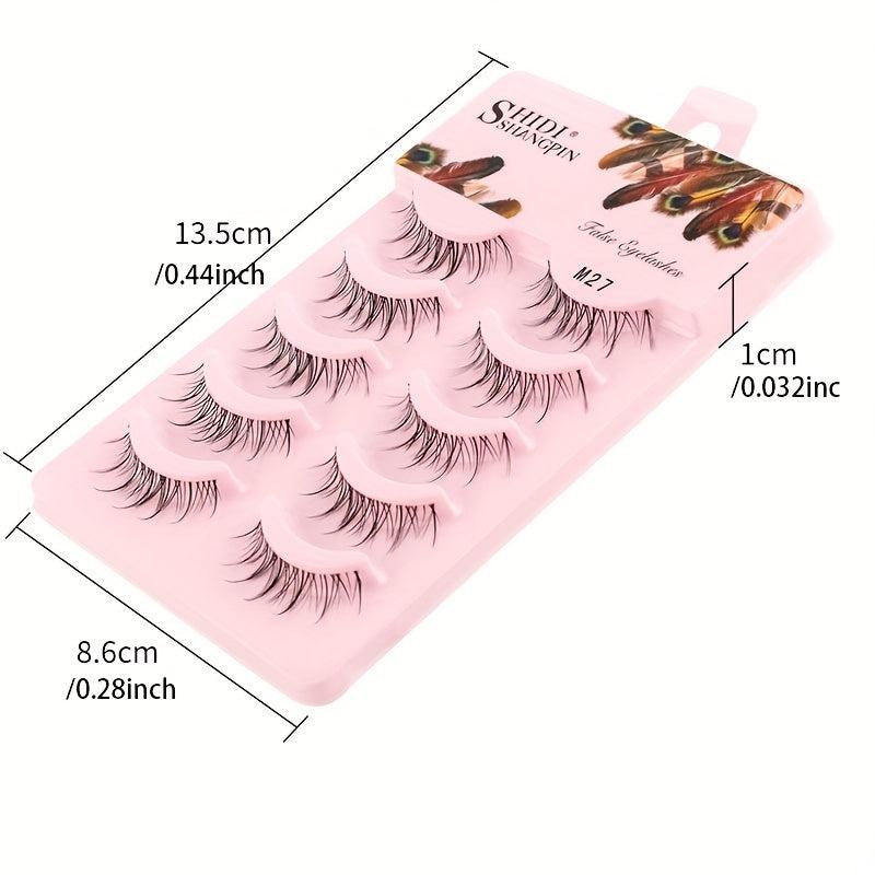 5 Pairs Natural C Curling Slender Wispy False Eyelashes
