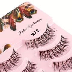 5 Pairs Natural C Curling Slender Wispy False Eyelashes