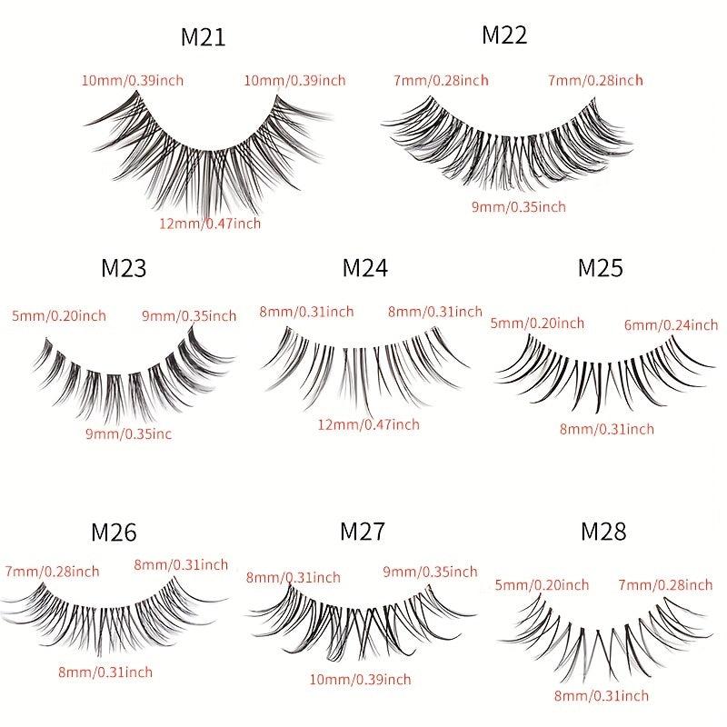 5 Pairs Natural C Curling Slender Wispy False Eyelashes