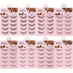 5 Pairs Natural C Curling Slender Wispy False Eyelashes