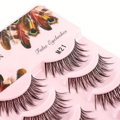 5 Pairs Natural C Curling Slender Wispy False Eyelashes