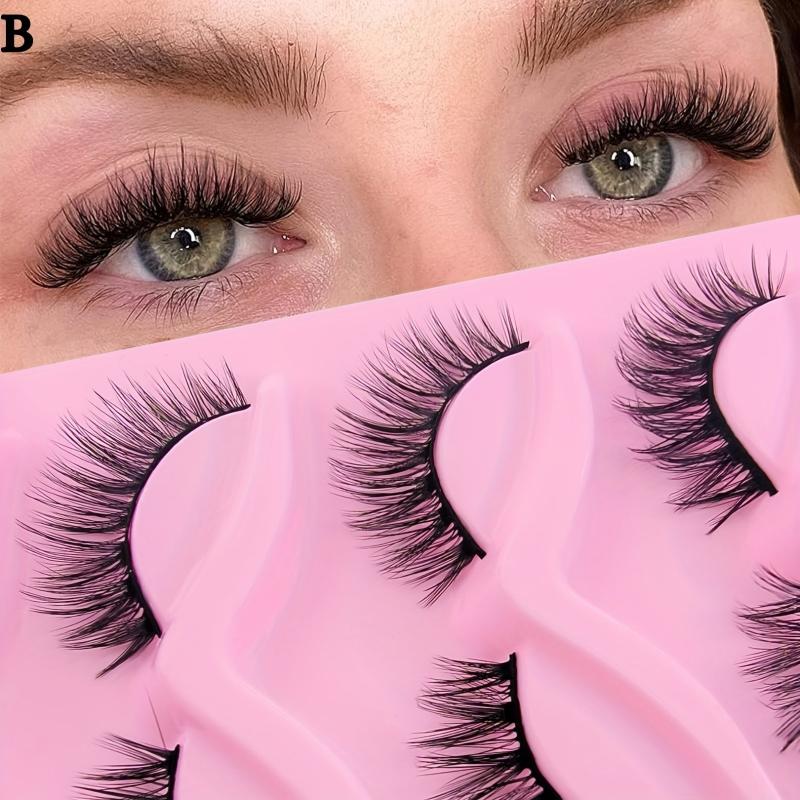 5 Pairs Cat Eye Sexy Curling Faux Mink False Eyelashes