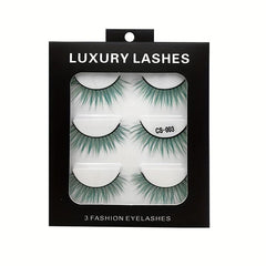 Colorful False Eyelashes Thick 3D Cross Natural Nude Makeup