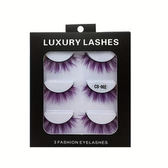 Colorful False Eyelashes Thick 3D Cross Natural Nude Makeup