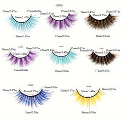 Colorful False Eyelashes Thick 3D Cross Natural Nude Makeup