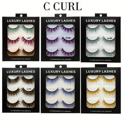 Colorful False Eyelashes Thick 3D Cross Natural Nude Makeup