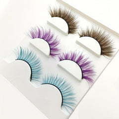Colorful False Eyelashes Thick 3D Cross Natural Nude Makeup