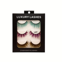 Colorful False Eyelashes Thick 3D Cross Natural Nude Makeup